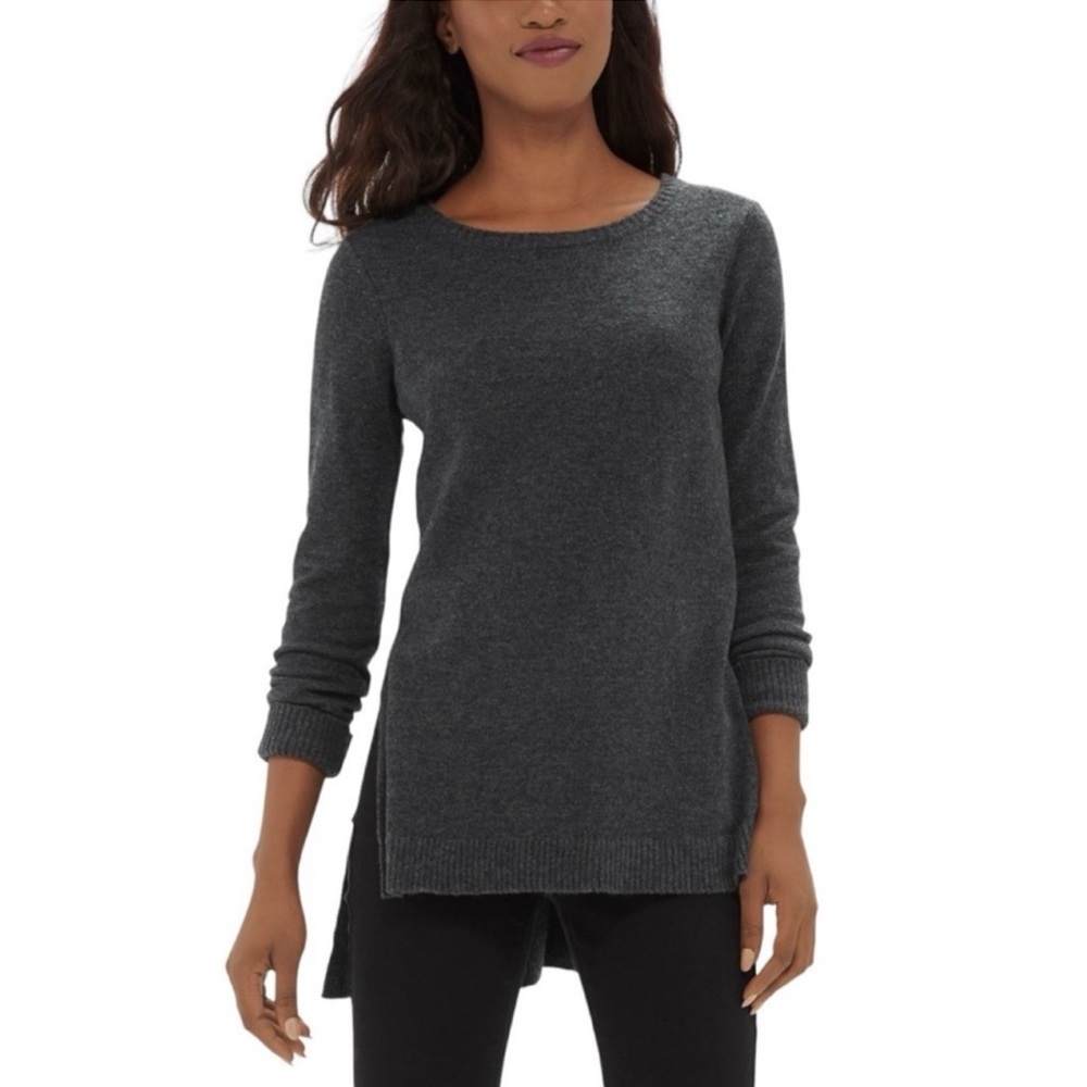 The Limited Charcoal Grey Crewneck Long Sleeve Wool Blend Sweater Size Small